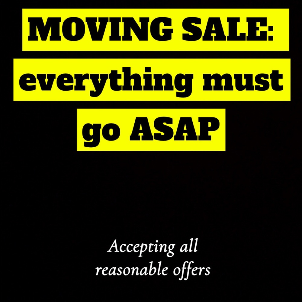 Moving Sale Announcement
